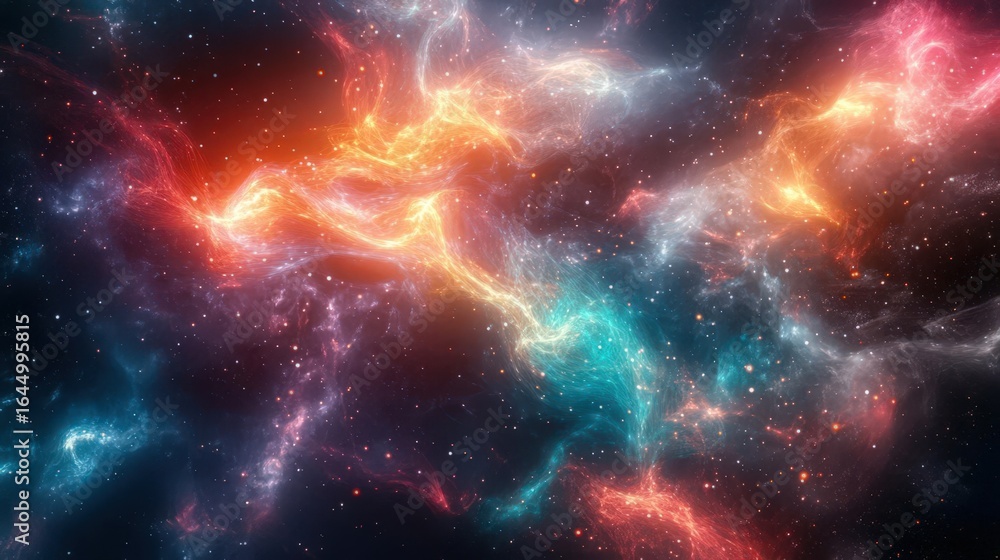 Obraz premium Neural network visualization as glowing synapses in cosmic void deep learning metaphor