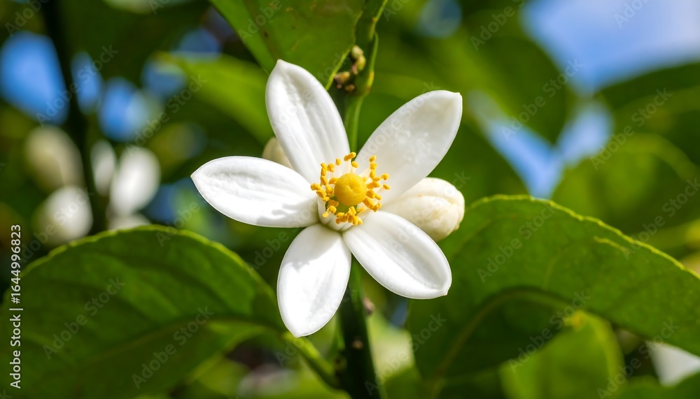 Obraz premium Close-up of a white citrus blossom