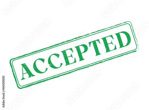 Accepted Rubber Stamp Seal with an Outline and Text