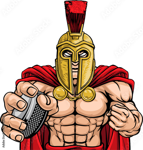 Canvas Print Spartan Trojan Man Ice Hockey Team Sports Mascot