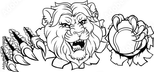 Lion Tennis Ball Animal Spo...