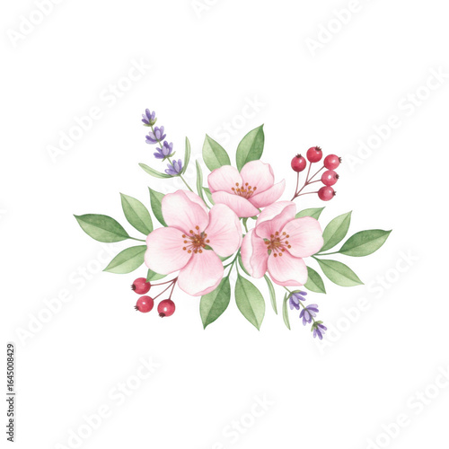 Elegant floral bouquet isolated on transparent background