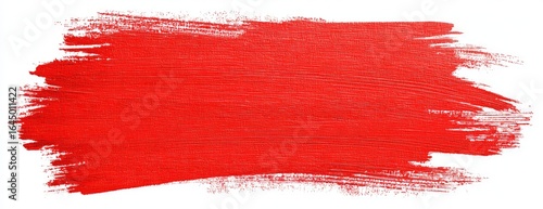 Horizontal red paint stroke on white background