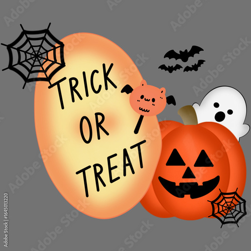 halloween background with pumpkin and bats