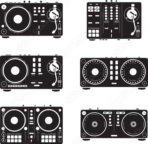 Turntable mixer equipment collection dj equipment turntables