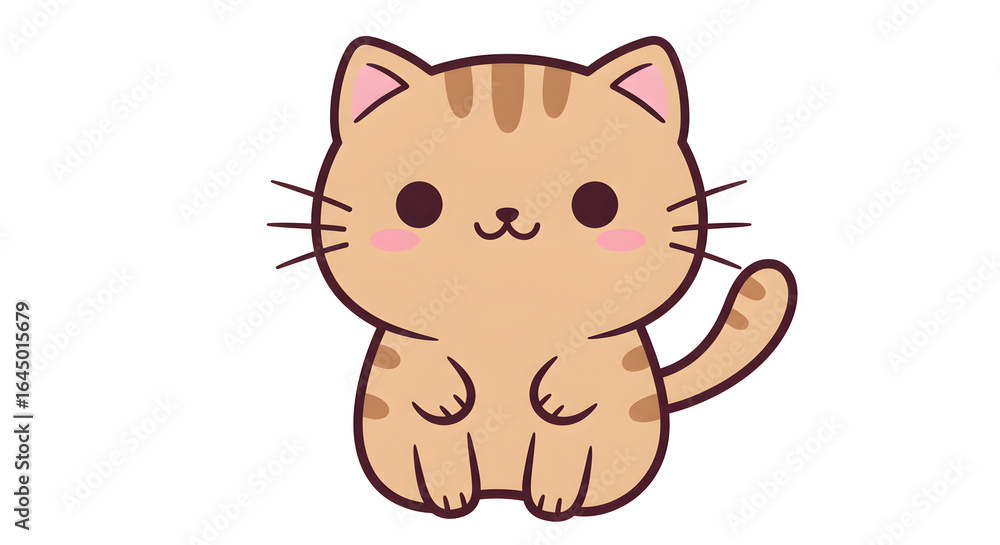 Fototapeta premium Lovely Cat Drawing for Stickers and Merchandise