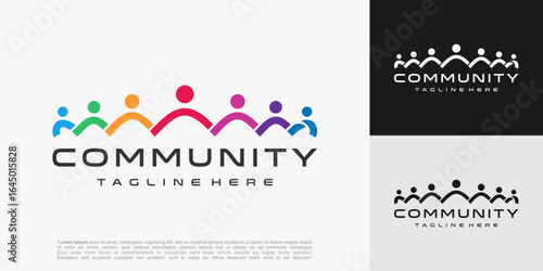 Human Community Logo design. Union symbol for teamwork, social group, community, vector illustration.
