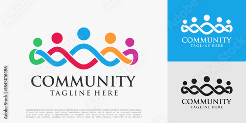 Abstract People Infinity Loop Logo design. teamwork icon vector illustration.
