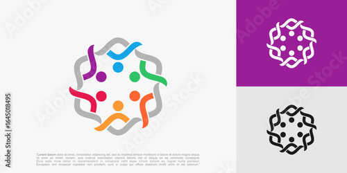 Human Community Logo design. Union symbol for teamwork, social group, community, vector illustration.