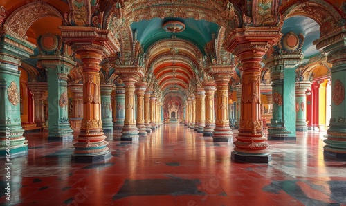Temple of Sri Ranganathaswamy in Trichy, showcasing the grandeur and intricate architecture of this iconic Hindu temple. This image captures the spiritual and cultural significance, Generative AI
