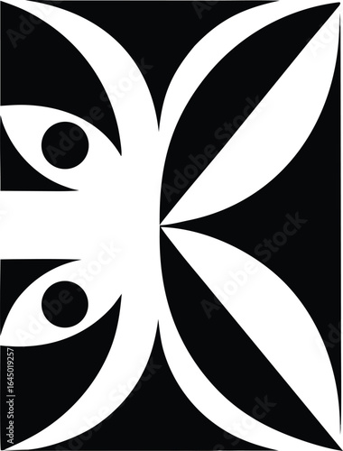 Striking Abstract Black And White Symmetrical Design Modern Contrast Art Visual