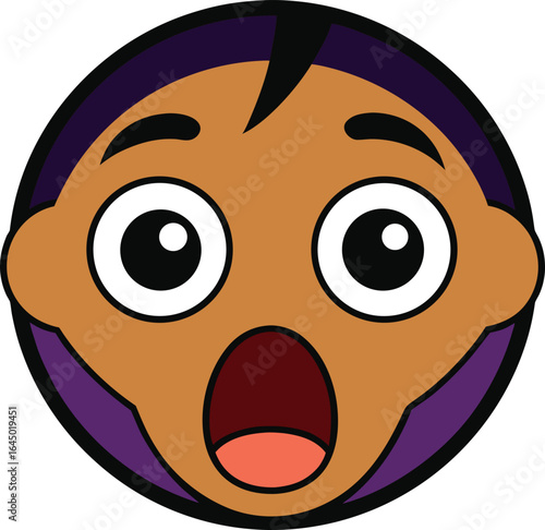 Surprised Cartoon Face Emoji Wide Eyes Open Mouth Shocked Expression