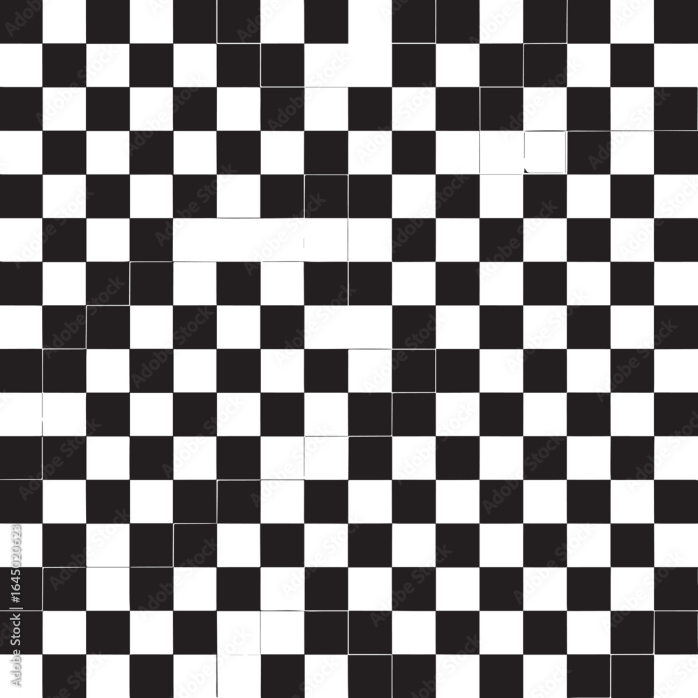 Fototapeta premium Seamless Checkered Design Silhouette | Black Vector Art