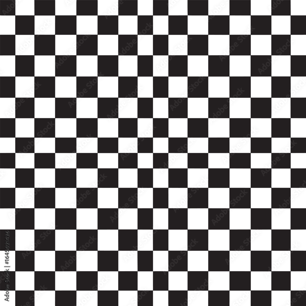 Fototapeta premium Seamless Checkered Design Silhouette | Black Vector Art