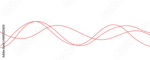 abstract red wavy lines vector illustration.