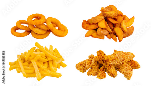 Φωτογραφία Tasty assortment of crispy fried snacks ready for sharing at a gathering