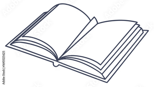 Open Book Outline Vector Illustration