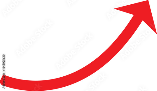 Red arrow showing upward trend against black background