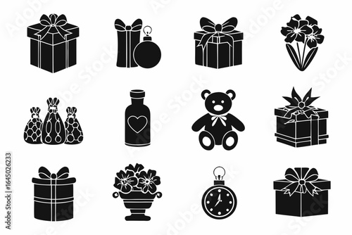 Celebrate joy and special moments with a collection of festive gift boxes, a cuddly teddy bear, beautiful flowers, and thoughtful presents perfect for any occasion.