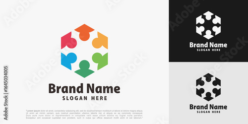 Human Community Logo design. Union symbol for teamwork, social group, community, vector illustration.