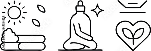 Wellness and healthy lifestyle icons yoga meditation