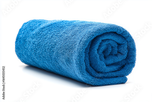blue towel isolated on white