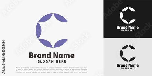abstract letter c logo design, vector illustration