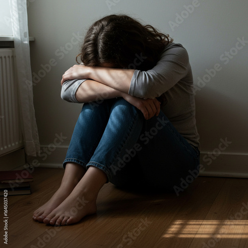 young woman in depression