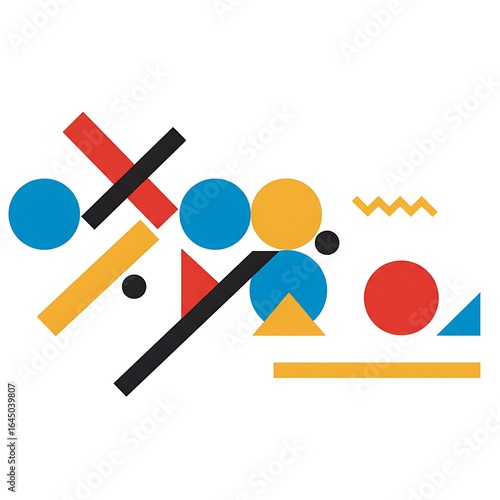 Dynamic Colorful Geometric Abstract Composition