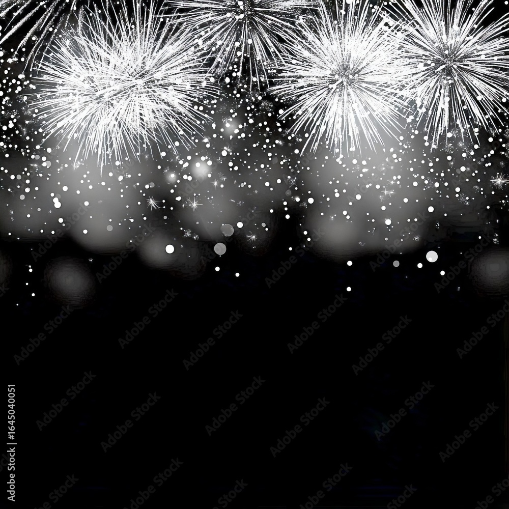 Fototapeta premium New Year’s Eve gradient background black to silver glitter fade fireworks sparkle pattern elegant and festive design clean and sharp