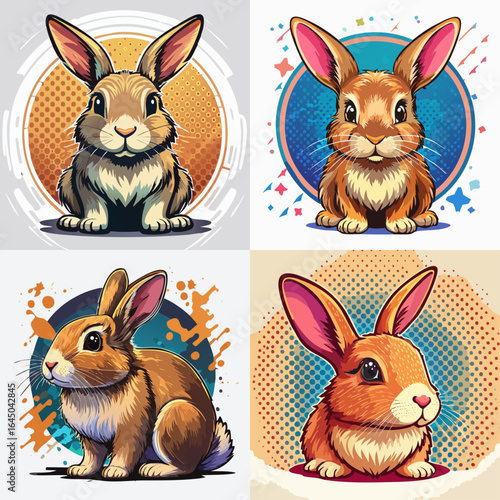 Charming bunnies with playful designs bring a whimsical touch to any project. Perfect for adding a cheerful, creative flair to your work.