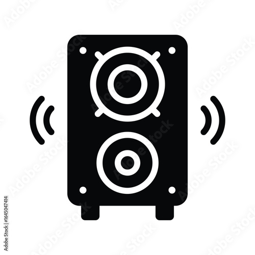 A glyph icon representing party music speaker