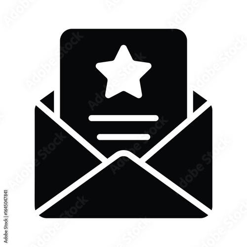 Trendy filled icon showing event invitation card