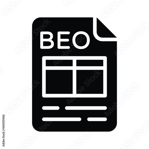 A modern filled icon denoting beo event concept
