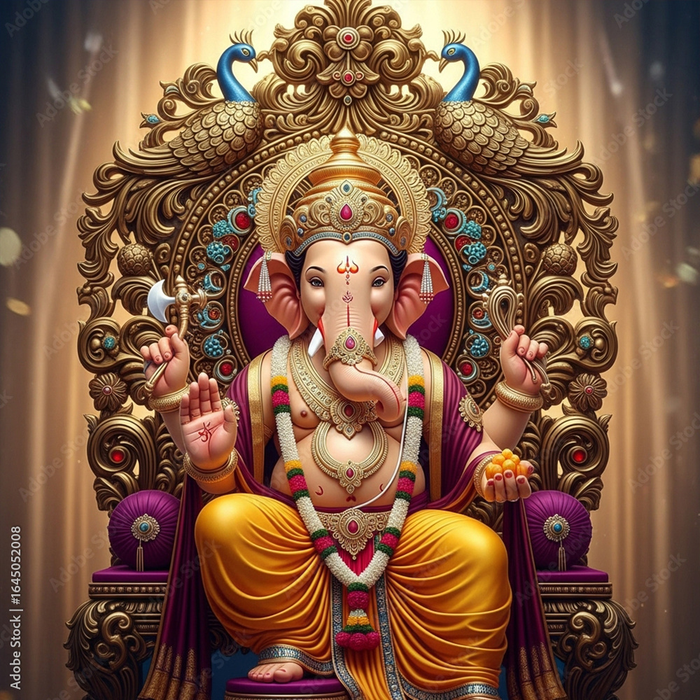 Fototapeta premium Ganpati wallpaper The Lord Of Wisdom