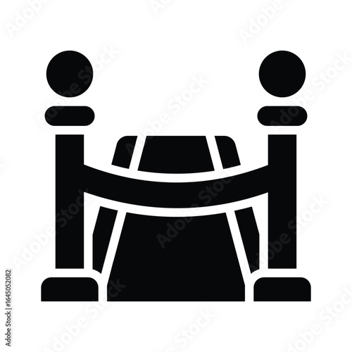 An amazing icon showing red carpet in glyph style