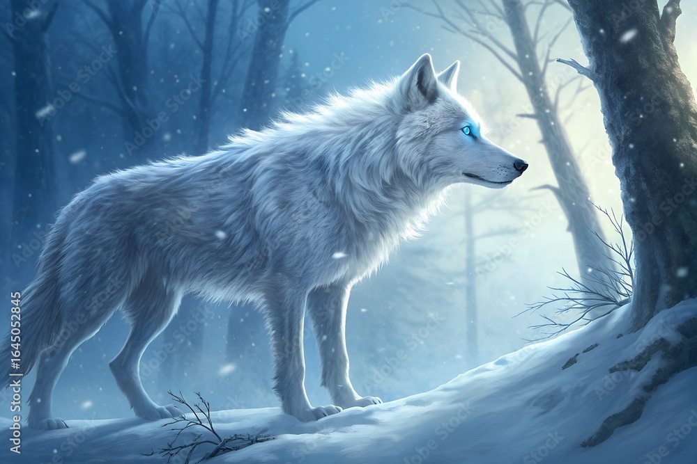 Obraz premium Dire wolf in the snow