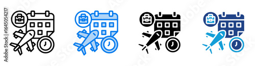 Vacation icon set multiple style collection