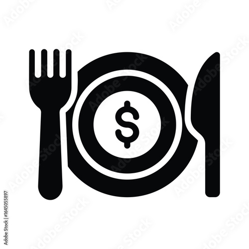 An editable solid icon showing event budgeting