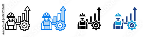 Efficiency icon set multiple style collection