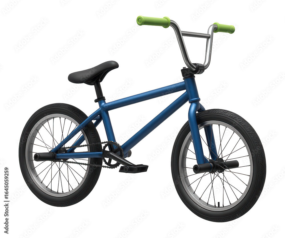 Fototapeta premium Blue BMX-style bike with pegs and a padded saddle for young stunt riders