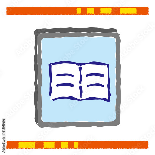 Tablet Device with Open Book Icon