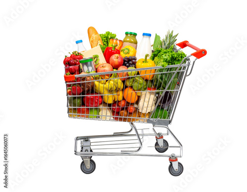 shopping cart with vegetables