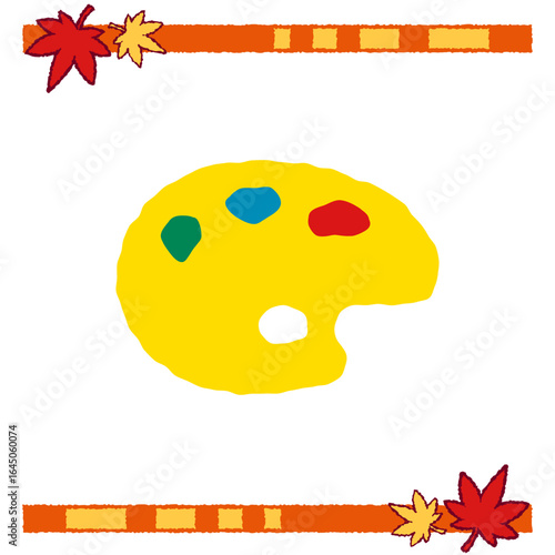 Yellow Artist Palette with Paint Colors Illustration