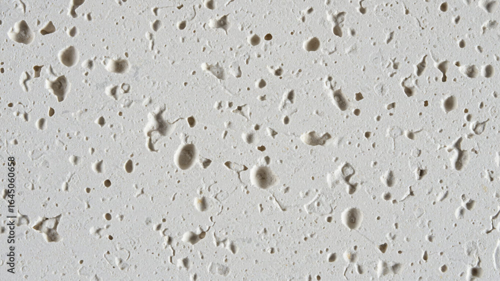 Obraz premium White Textured Surface Close-Up of a Porous, Speckled Material