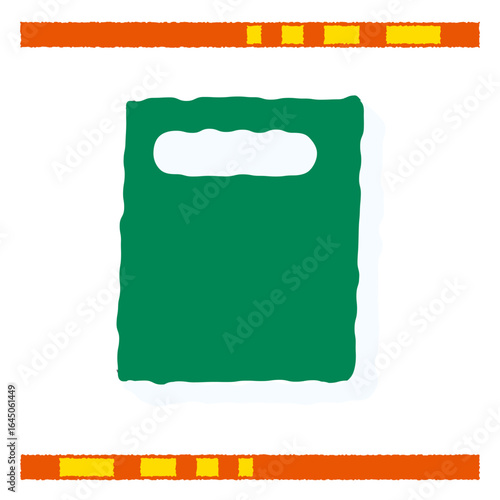 Flat Illustration of Green Book or Notebook with Label