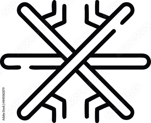 Thin line x ray film icon silhouette isolated on white background