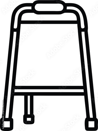 Thin line walker frame icon silhouette isolated on white background