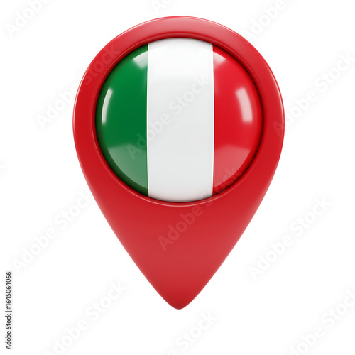 Free Download Italy GPS Marker with Country Flag Design On Transparent Background - GFXLoad