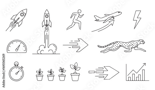 Man and his dog travel by car with airplane icon sign